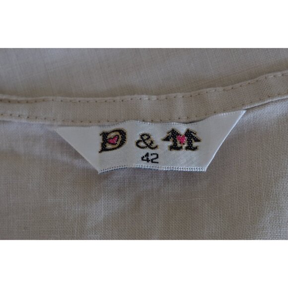 Vintage Linen/Cotton‎ Embroidered Tunic Blouse - Picture 8 of 10